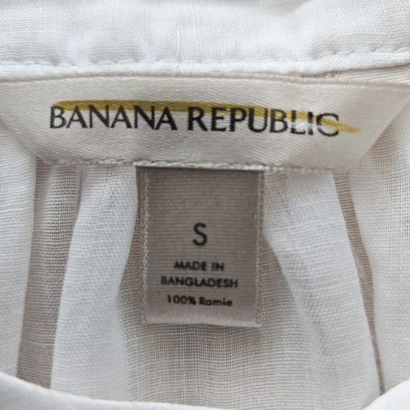 Banana Republic White Balloon Sleeve Peasant Blouse Sz Small Renfair - Picture 13 of 16